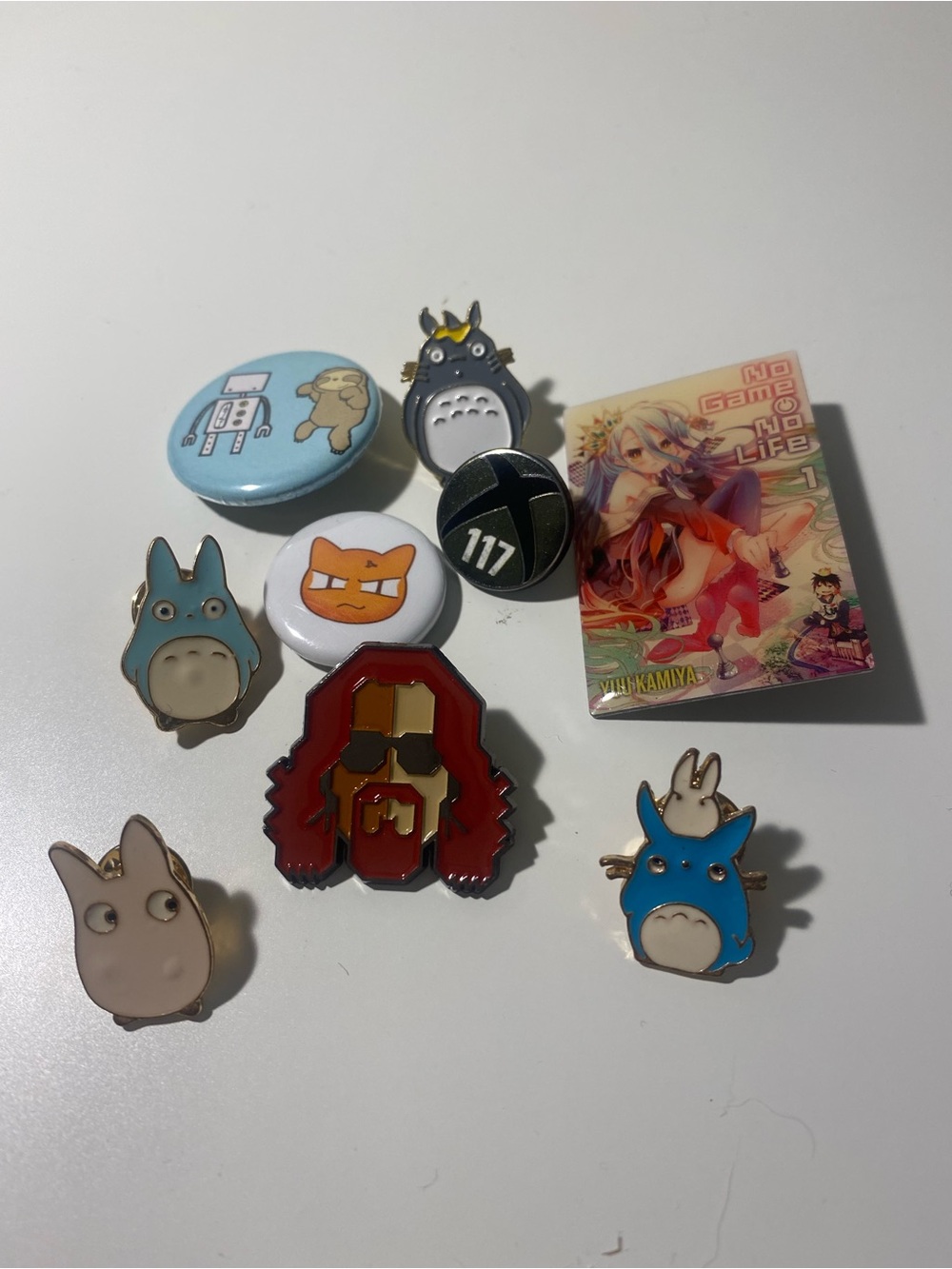 Assorted Anime & Pop Culture Enamel Pins - Totoro, Manga, Robot, Cat
